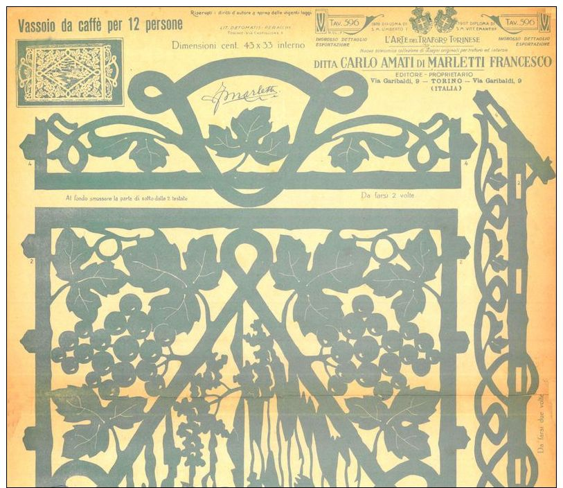 Disegno Drawings Fretwork Carlo Amati Tav 596 193x Vassoio Caffè 12 Persone  DVD - DOWNLOAD - Altri & Non Classificati