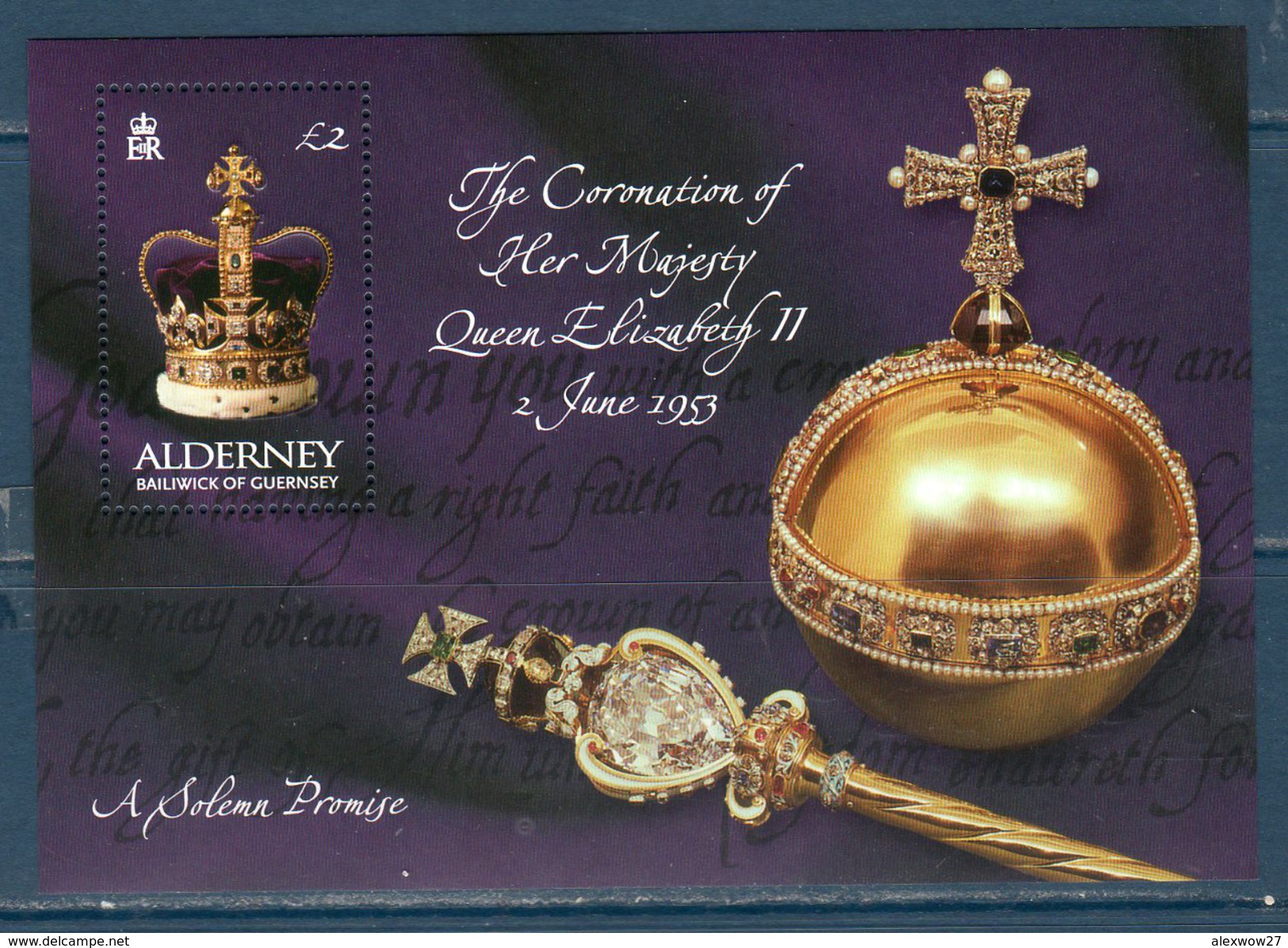 Alderney  2003 -- 50° Ann. Incoronazione Regina Elisabetta II --  BF 13 -- **MNH / VF - Alderney