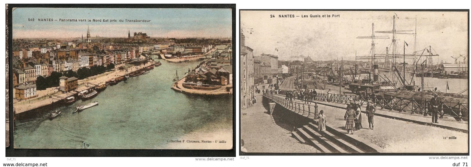 Lot 2 CPA NANTES : -Les Quais Et Le Port N°24, 11°mille  -Panorama Vers Le Nord-est Pris Du Transbordeur - Nantes