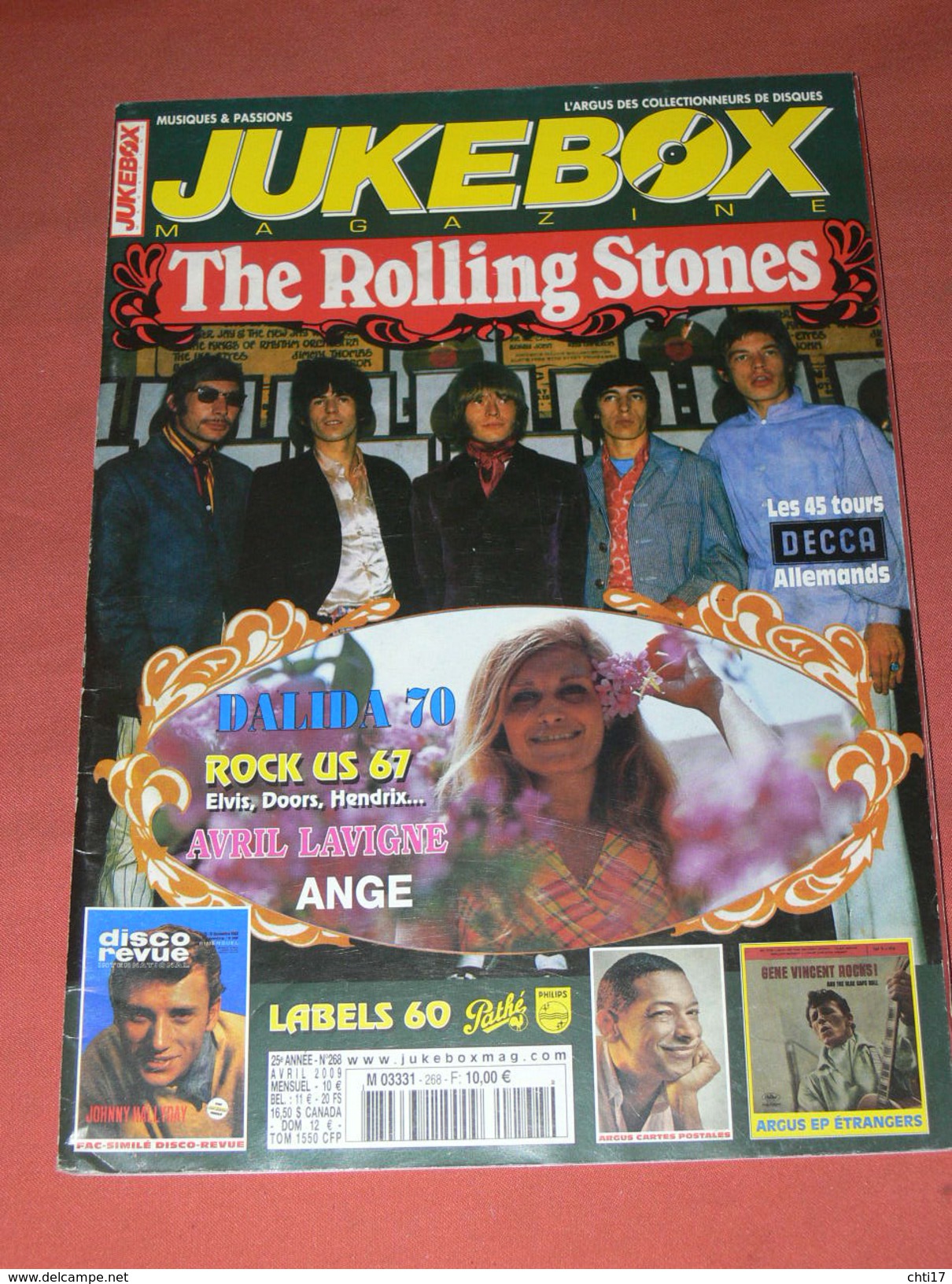 JUKEBOX MAGAZINE / COTE  DISQUES VINYLES 1960 / SPECIAL ROLLING STONES 45 TOURS DECCA ALLEMANDS  /CARTES POSTALES RARETE - Musique