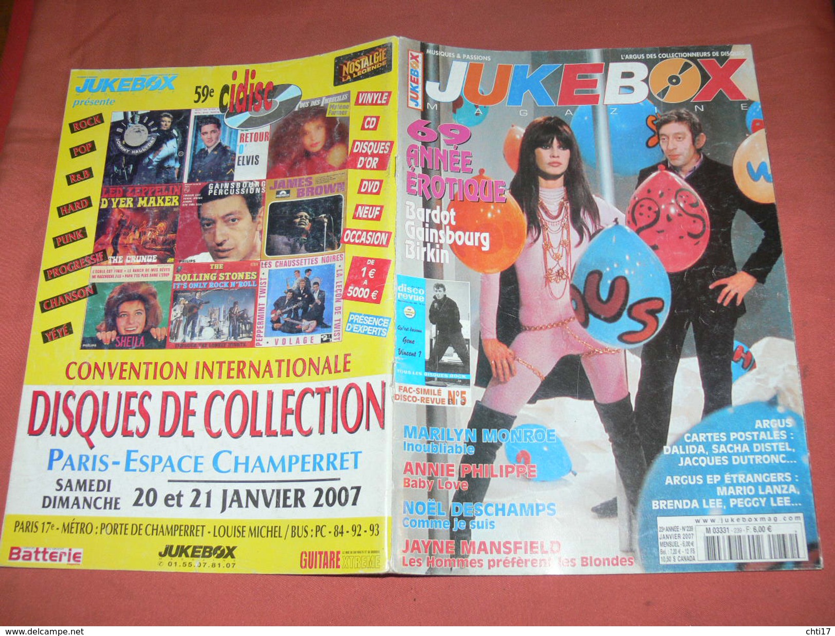 JUKEBOX MAGAZINE / COTE  DISQUES VINYLES 1960 / SPECIAL ANNEES 1969  / COTE CARTES POSTALES RARETE - Musique