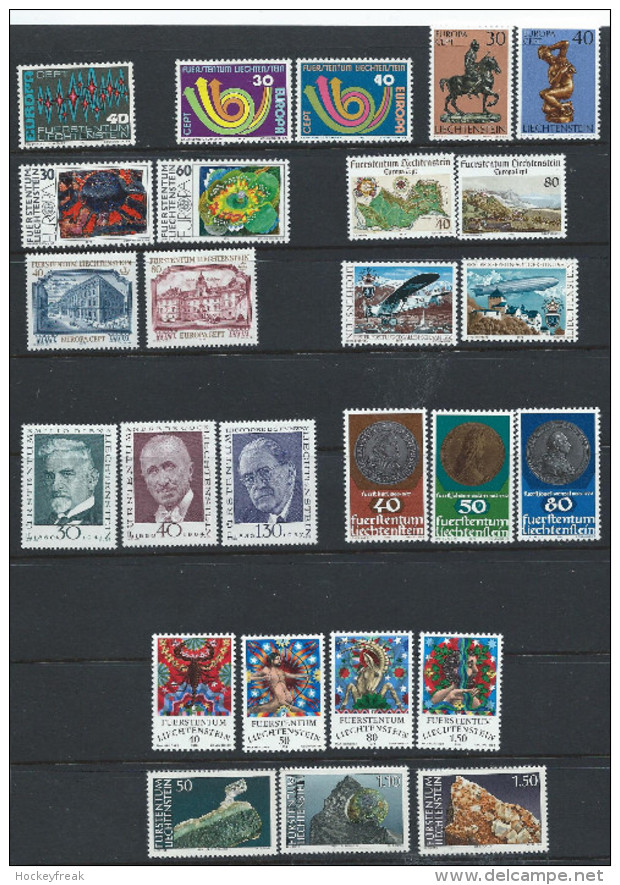 Liechtenstein 1972-1989 - 11 X MNH Sets From Period Cat £30 SG2015 - See Full Description Below - Collections