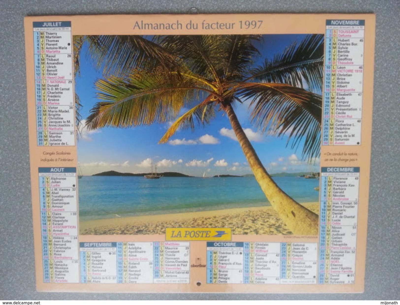 Vp-France-Calendrier 1997 Almanach Du Facteur - Kuda Bandos (Maldive) - Grand Format : ...-1900