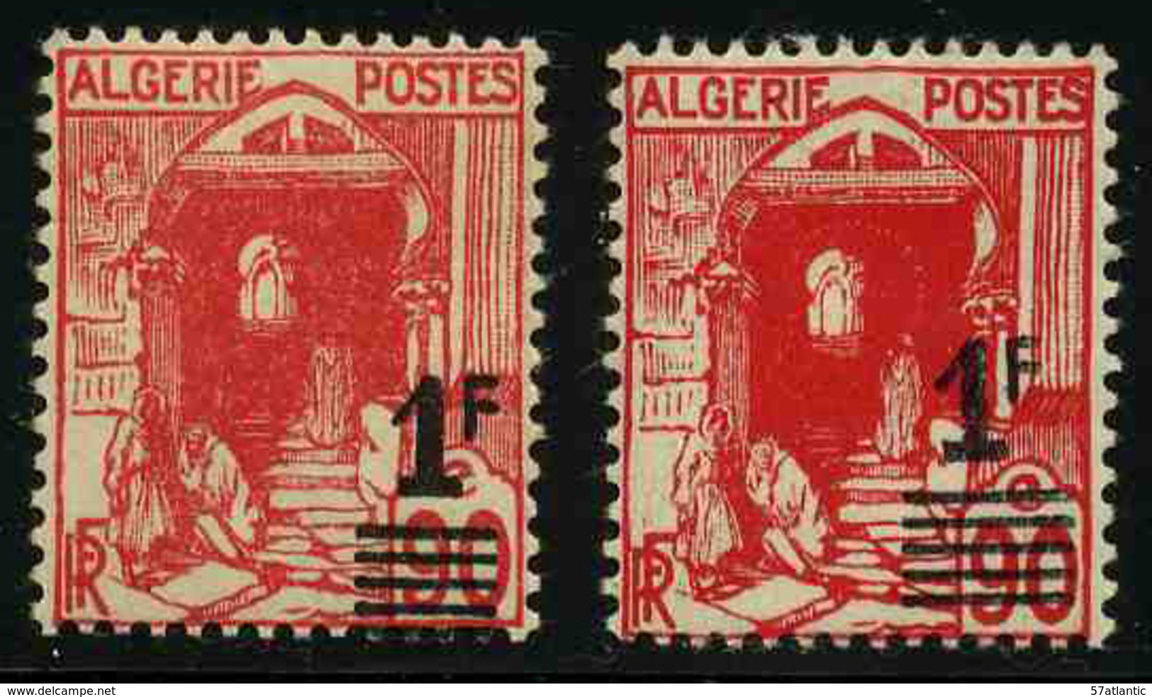 ALGERIE - YT 158 Et 158A * - LES 2 TYPES DE SURCHARGE - 2 TIMBRES NEUFS * - Neufs