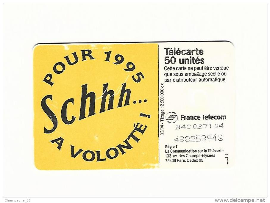 VARIÉTÉS FRANCE 12 / 94   F533 SCHWEPPES SCHHH 50 U GEM DN 9 CARAC. LASERS X 2 LIGNES BAC UTILISÉE B4C027104 / 488253943 - Varietà