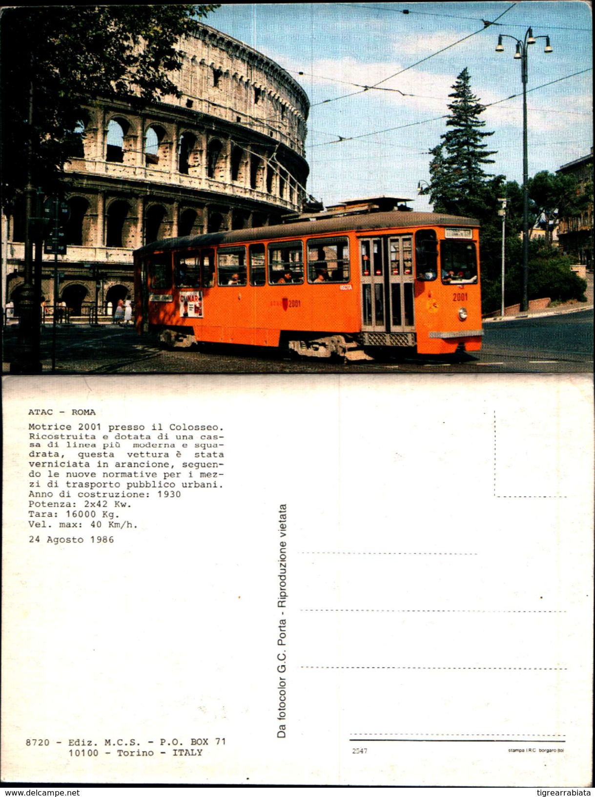 4163a)cartolina Roma  Atac-motrice 2001 Presso Il Colosseo Ediz.m.c.s. - Transport
