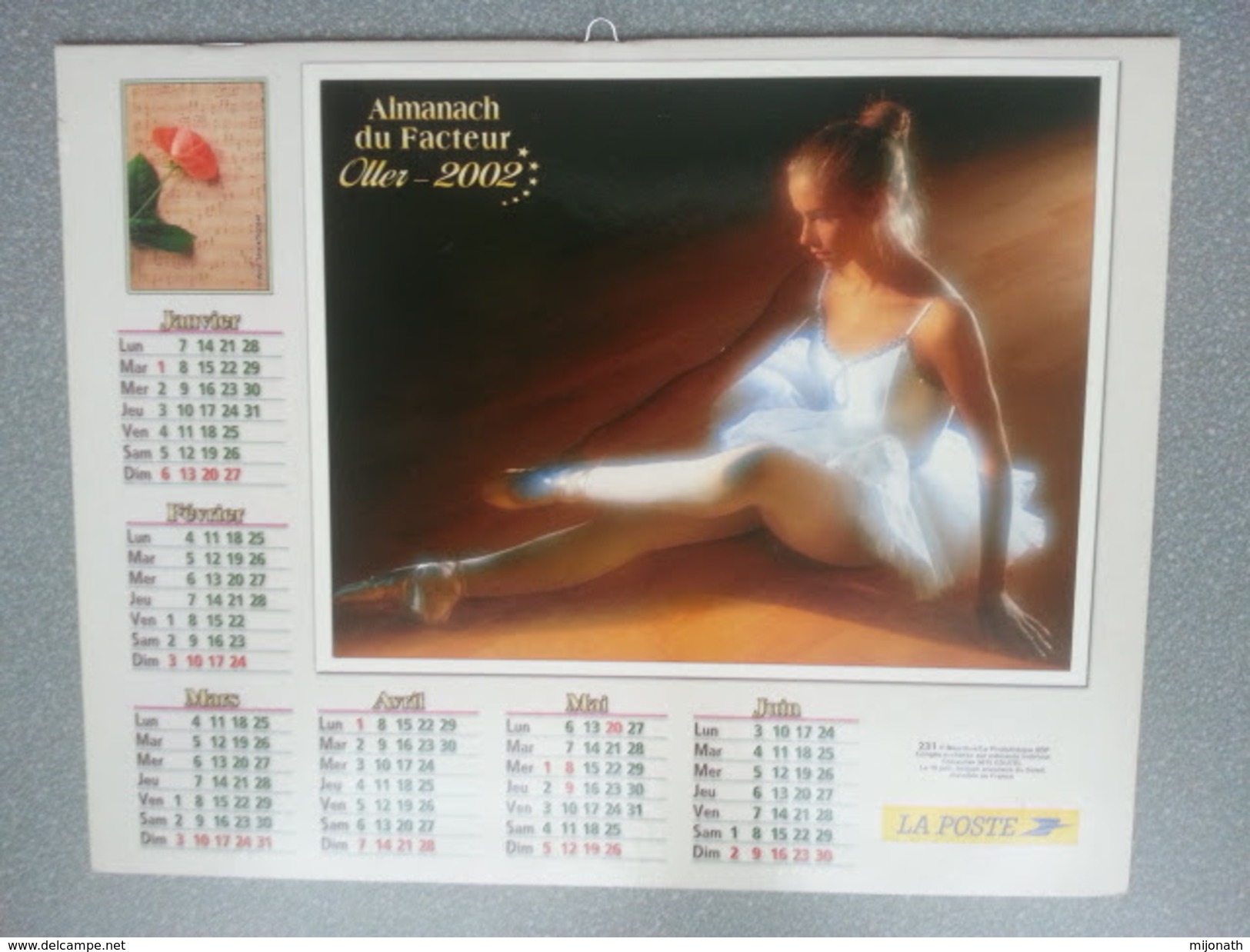 Vp-France-Calendrier 2002 Almanach Du Facteur - Danseuse - Musique - Groot Formaat: ...-1900