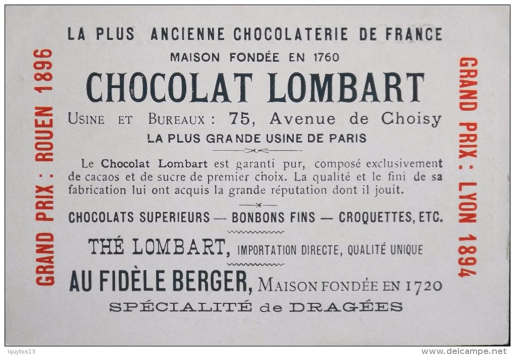 TRES BELLE CHROMO. CHOCOLAT LOMBART - ORLEANS - Place Du Martroi - En Parfait Etat - Lombart