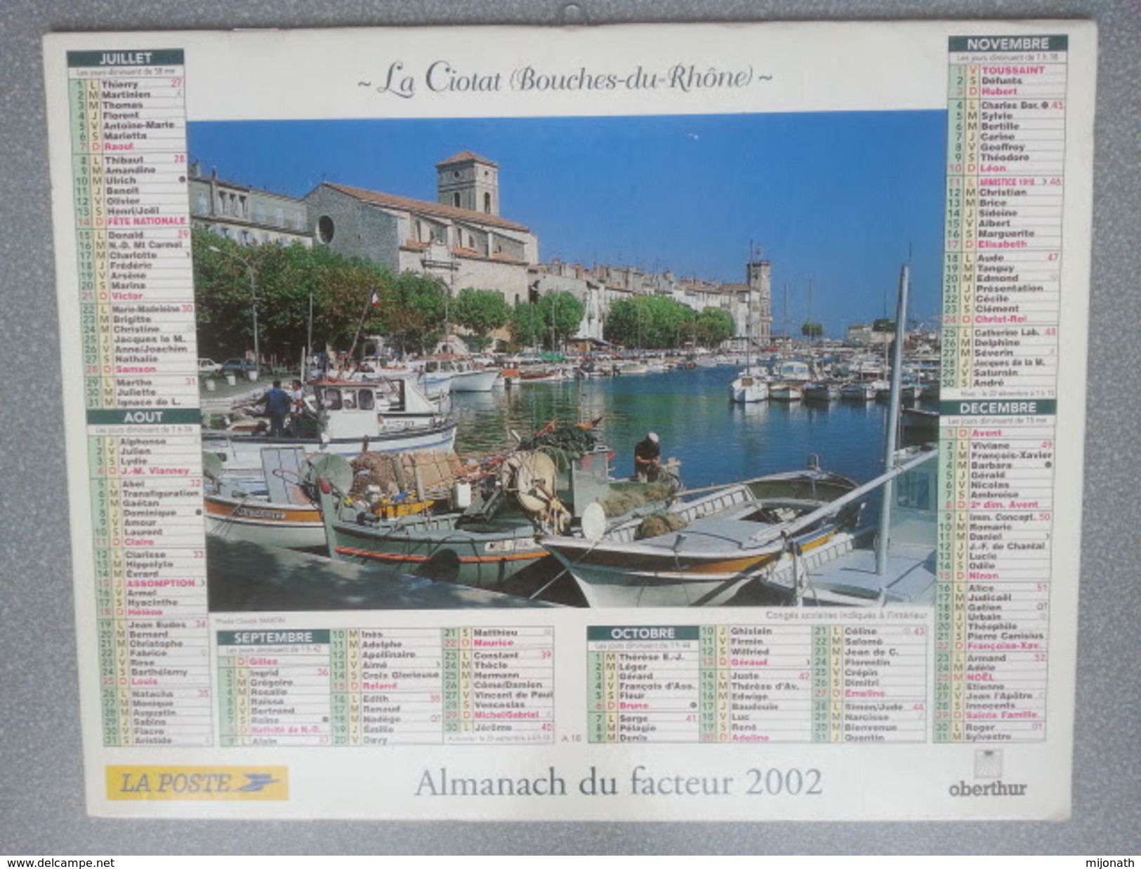 Vp-France-Calendrier 2002 Almanach Du Facteur - Mont Blanc - La Ciotat - Formato Grande : ...-1900