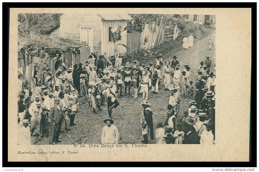 SÃO TOMÉ E PRÍNCIPE - Uma Dança Em S. Thomé ( Ed.Maximiano Lopes Nº 24)  Carte Postale - Sao Tome And Principe