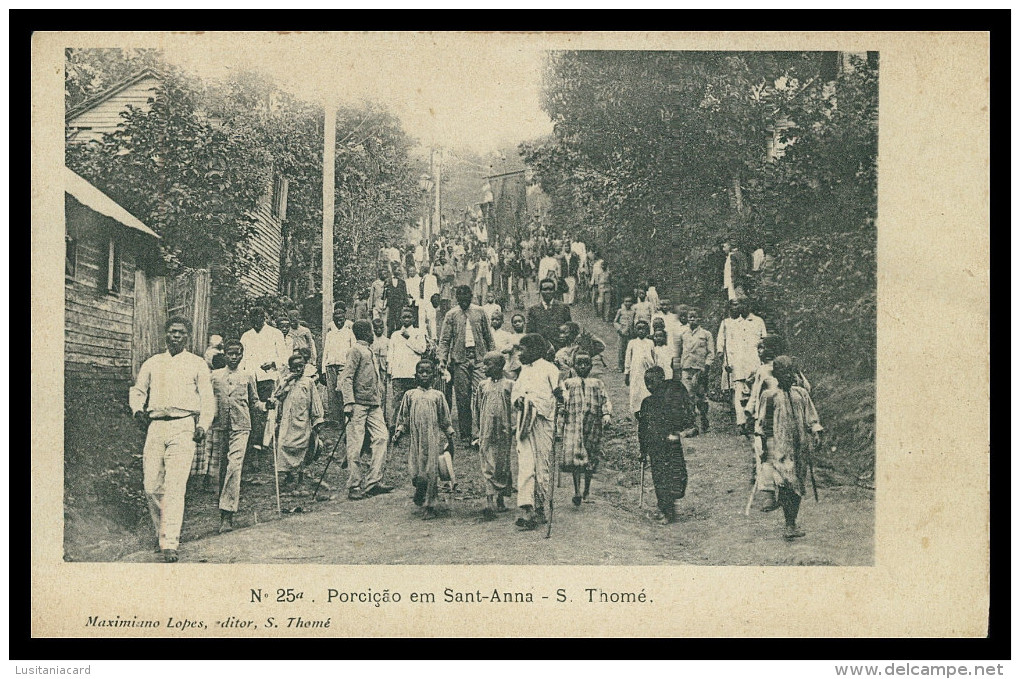 SÃO TOMÉ E PRÍNCIPE - ROMARIAS- 'Porcição' Em Sant-Anna( Ed.Maximiano Lopes Nº 25a)  Carte Postale - São Tomé Und Príncipe