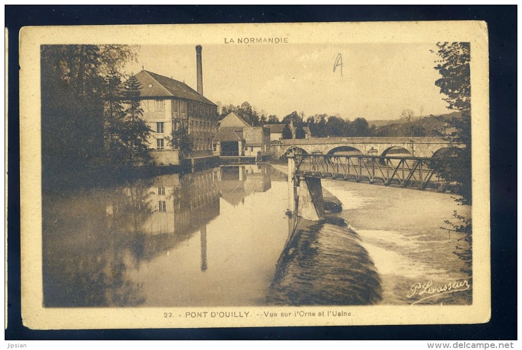 Cpa Du 14  Pont D' Ouilly -- Vue Sur L' Orne Et L' Usine    NCL13 - Pont D'Ouilly