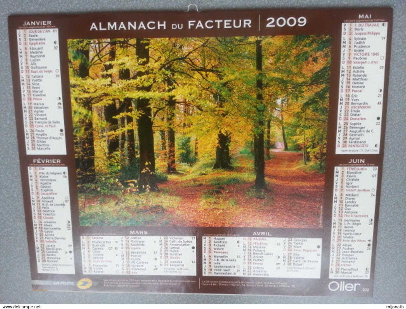 Vp-France-Calendrier 2009 Almanach Du Facteur - Paysages D'Automne - Groot Formaat: ...-1900