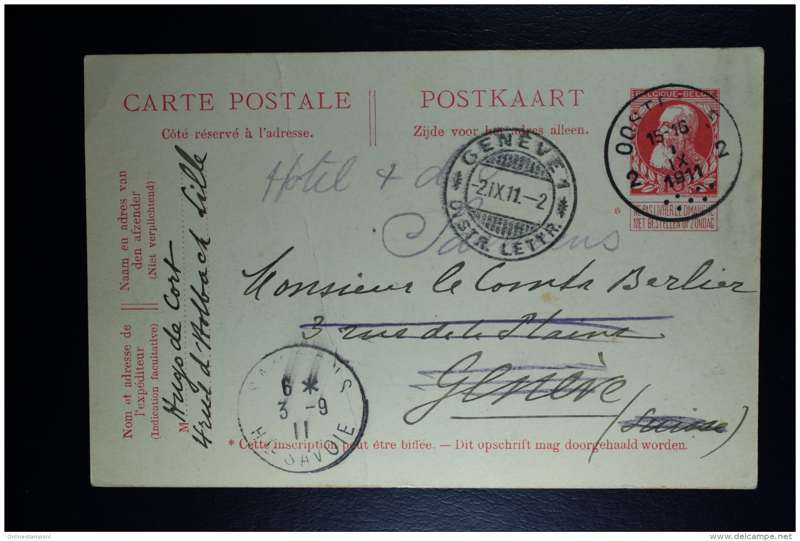 Belgium: 1910  Mi nr SP 8: 7 cards + SP9 : 3 cards used Postkarten für Fahrschiffen Pakketboot kaarten Paquetbot cartes