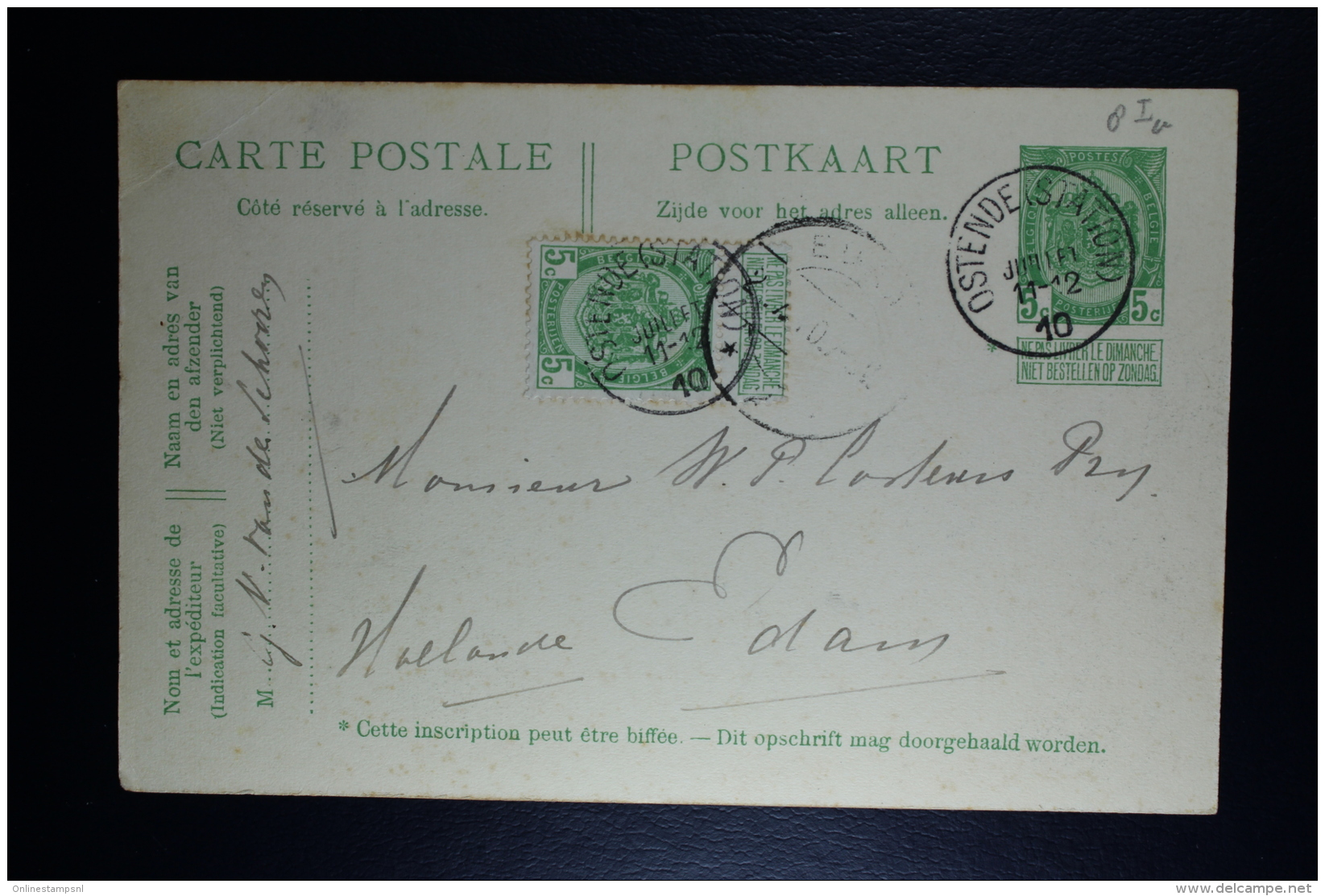 Belgium: 1910  Mi nr SP 8: 7 cards + SP9 : 3 cards used Postkarten für Fahrschiffen Pakketboot kaarten Paquetbot cartes