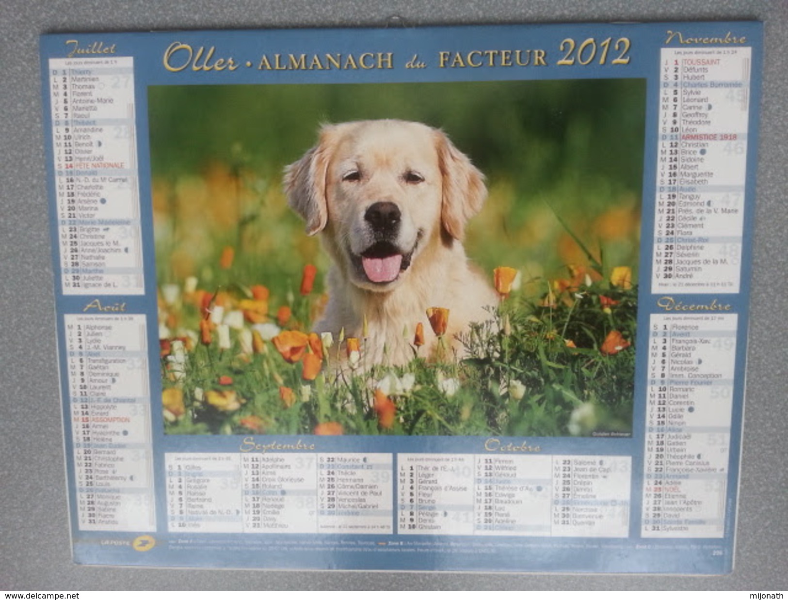 Vp-France-Calendrier 2012 Almanach Du Facteur - Berger Allemand - Golden Retriever - Grand Format : ...-1900