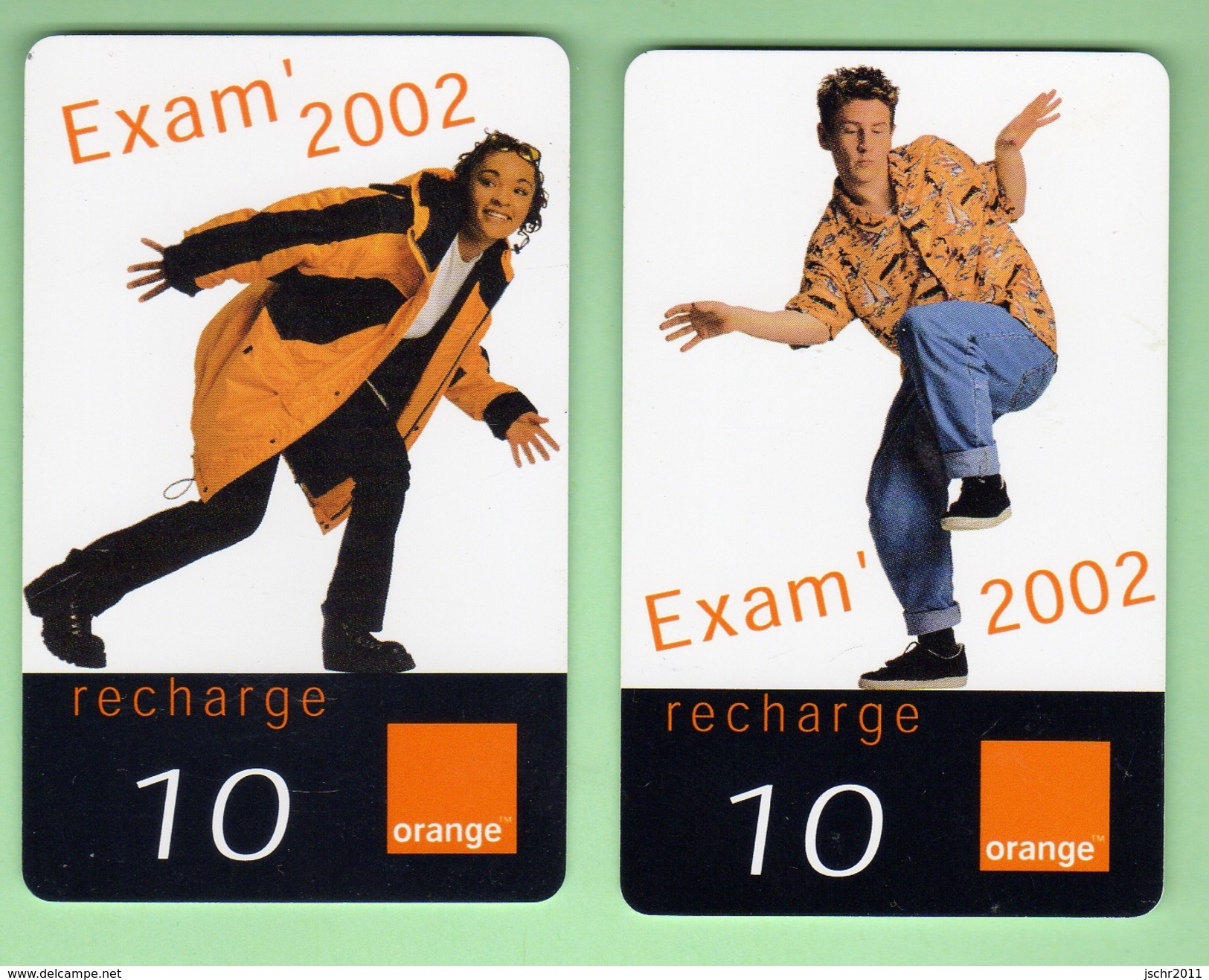 ORANGE REUNION *** EXAM' 2002 *** Lot De 2 Recharges Differentes *** (A105-P10) - Mobicartes (recharges)