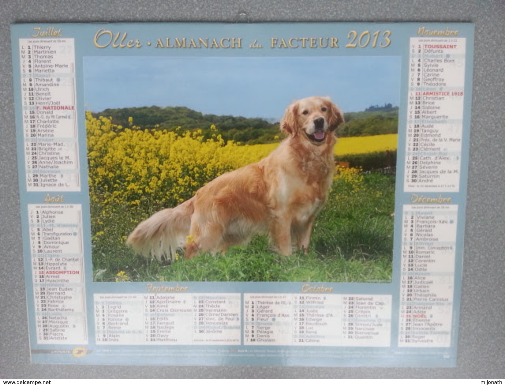 Vp-France-Calendrier 2013 Almanach Du Facteur - Borders Collies - Golden Retriever - Big : ...-1900