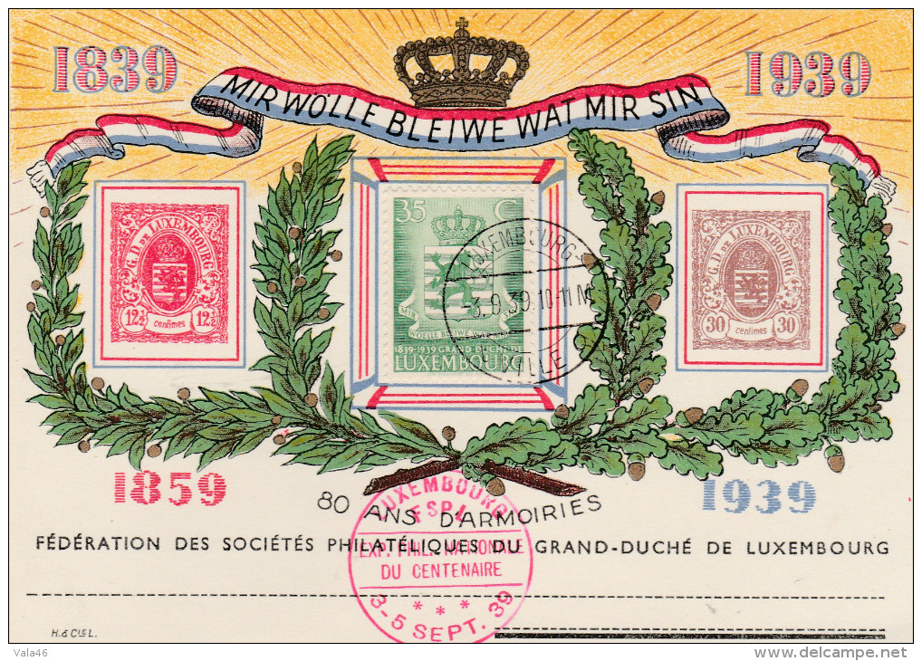 LUXEMBOURG   PERIODE 1930/1940  LETTRE  DOCUMENT  N° 312 OBLITERE DU 3/.09/ 1939 - Covers & Documents