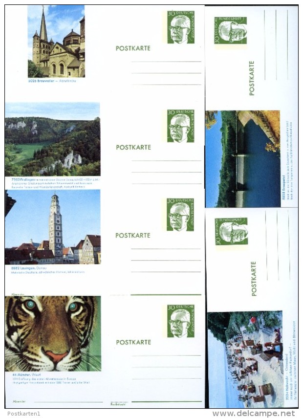 Bund P112 BILD-POSTKARTEN-SERIE B6 TIGER U.a. ** 1974  Kat. 25,00 € - Cartoline Illustrate - Nuovi