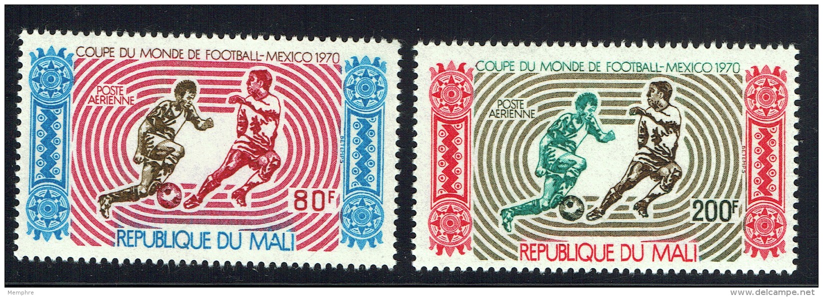 1970  Championnat Du Monde De Football - Mexico - Poste Aérienne  ** - Mali (1959-...)