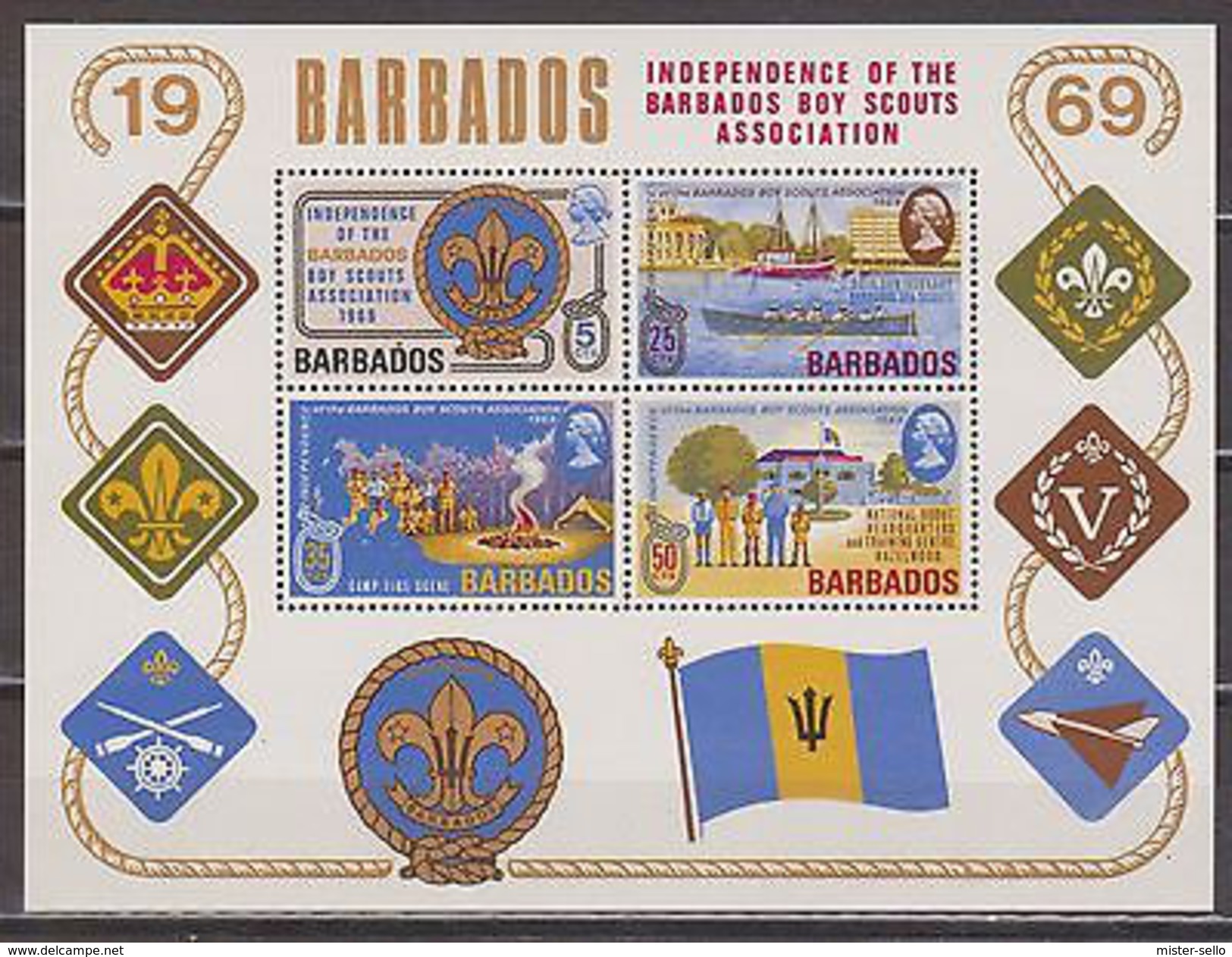 BARBADOS 1969 Independence Of Barbados Boy Scouts Association And The 50th Anniversary Of Barbados Sea Scouts. NUEVO ** - Nuevos