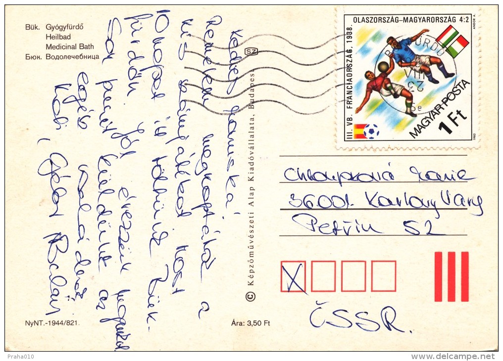 L0902 - Hungary (1982) Bükfürdo (postcard: Bük) Tariff: 1 Ft (stamp: FIFA World Cup France 1938 (Final: Italy - Hungary) - 1938 – Francia