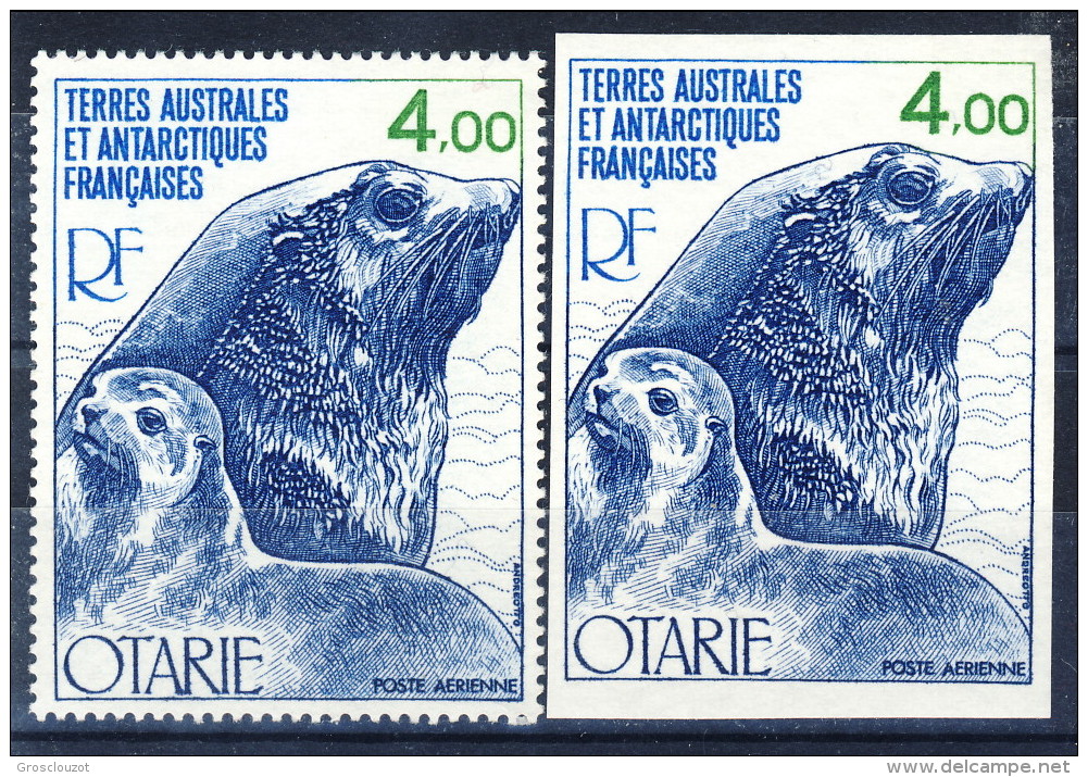 TAAF Posta Aerea 1978 N.54 F. 4 MNH Con Gemello NON Dentellato. Catalogo € 24,50 - Imperforates, Proofs & Errors