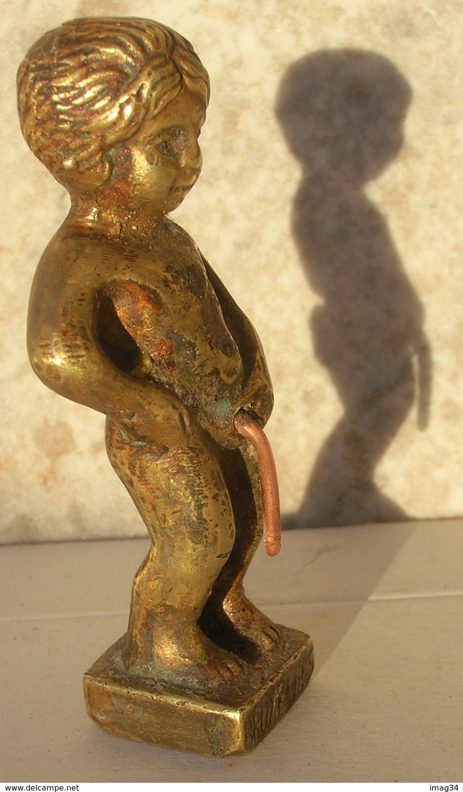 Manneken-pis Bruxelles Statuette érotique Coquine  Brussel  Sceau Cachet Cire : EM. Franc-maçon? Franc-maçonnerie ? - Bronzes