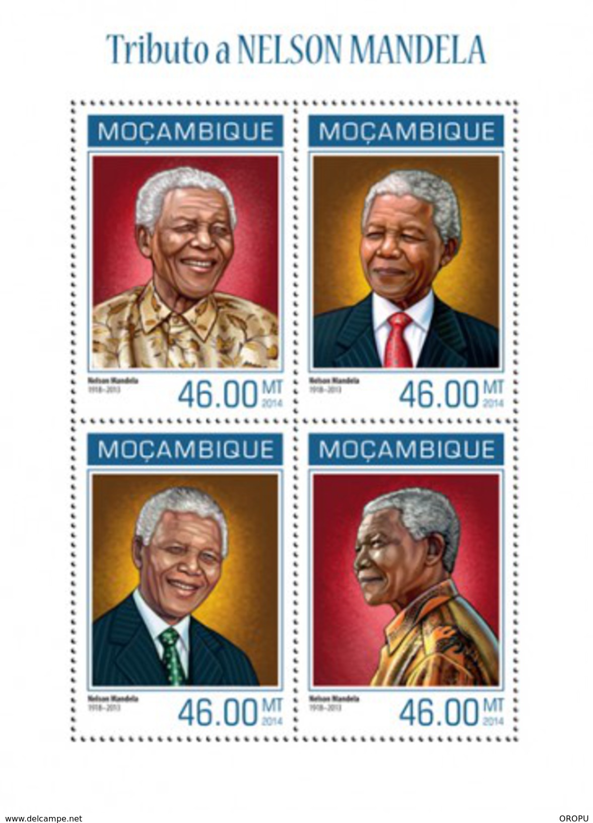 MOZAMBIQUE SHEET. TRIBUTO A NELSON MANDELA. HOMAGE TO NELSON MANDELA. 2014. PERFORADO NUEVO. - Mozambique