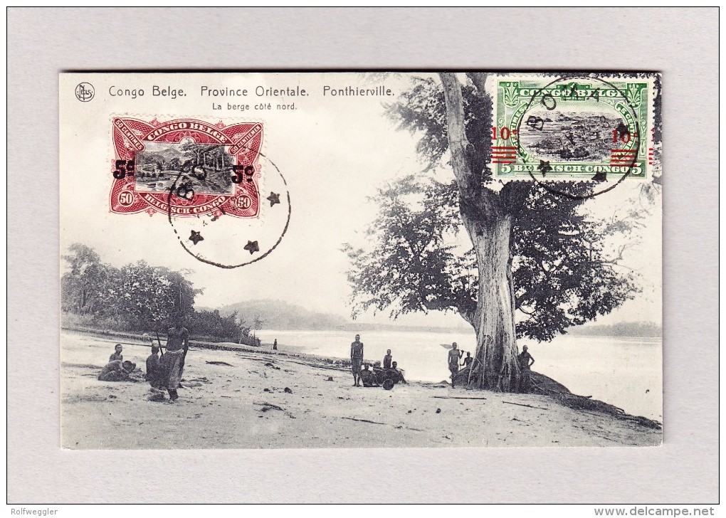 Belgisch Kongo - BOMA 29.5.1922 Ansichtskarte Motiv "Ponthierville" Nach Zürich - Lettres & Documents