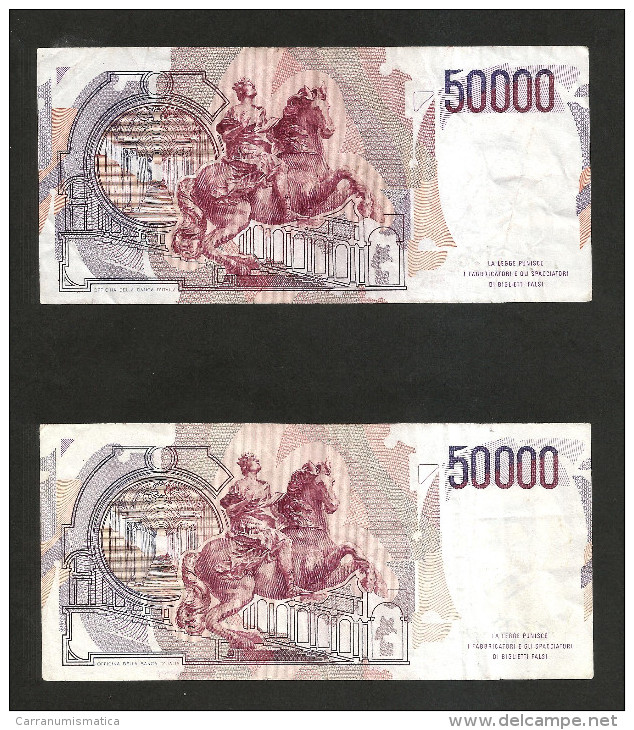 ITALIA - BANCA D´ ITALIA - 50000 Lire BERNINI I° Tipo (Firme: Ciampi / Stevani & Ciampi / Speziali ) LOTTO - 50000 Lire