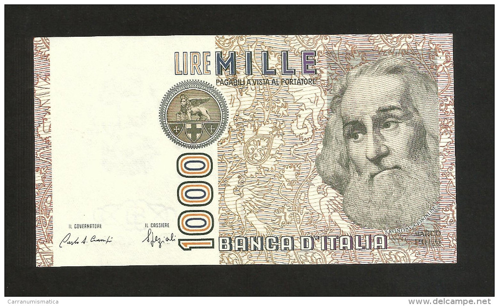 ITALIA - 1000 Lire Marco Polo - Firme: Ciampi / Speziali - Repubblica Italiana - 1000 Lire