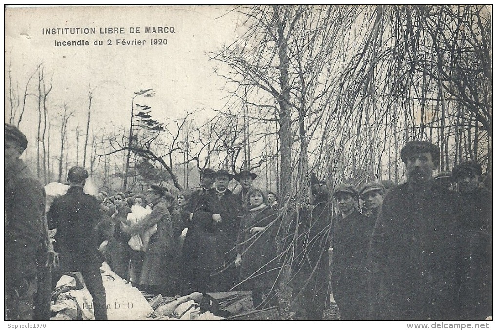 NORD - 59 - MARCQ -Instituton Libre - Incendie Du 2 Février 1920 - Menus Défauts - Marcq En Baroeul