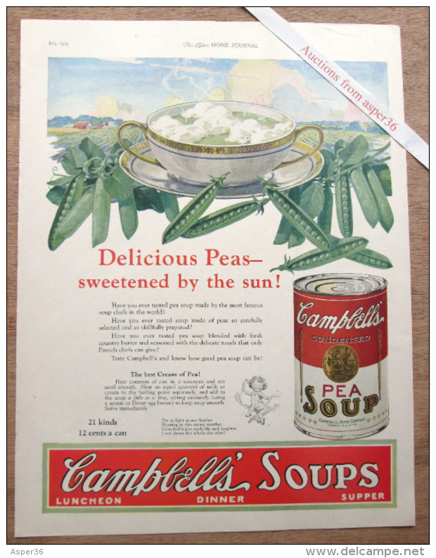 Campbell's Soup, Grande Page De Pub Du "The Ladies Home Journal " 1925 ORIGINAL !!! - Collezioni