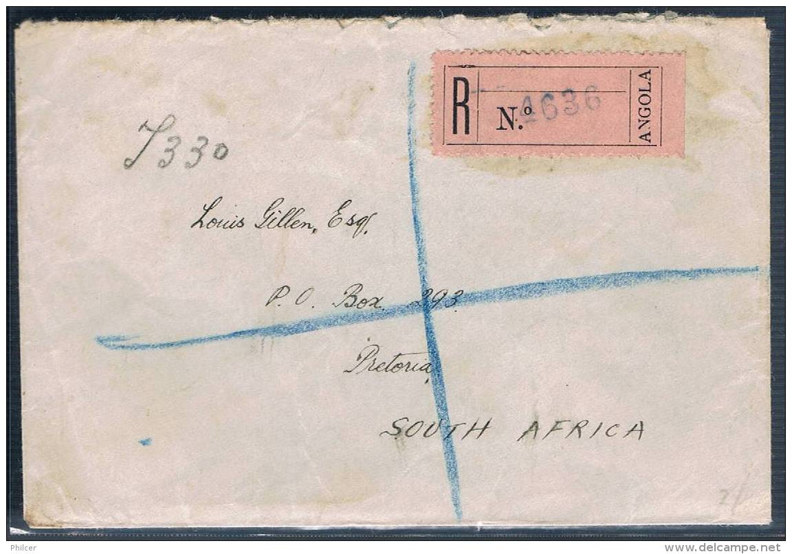 Angola, 1918, Para Pretoria - Angola