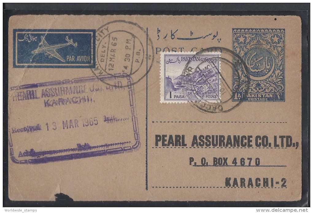 PAKISTAN 1A Prepaid Used POST CARD 13 March 1965 - Pakistan