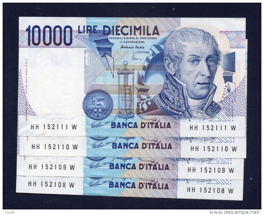 10000 LIRE - A. Volta 1997/98 (4 Banconote) Con Numeri Sequenziali - 10.000 Lire