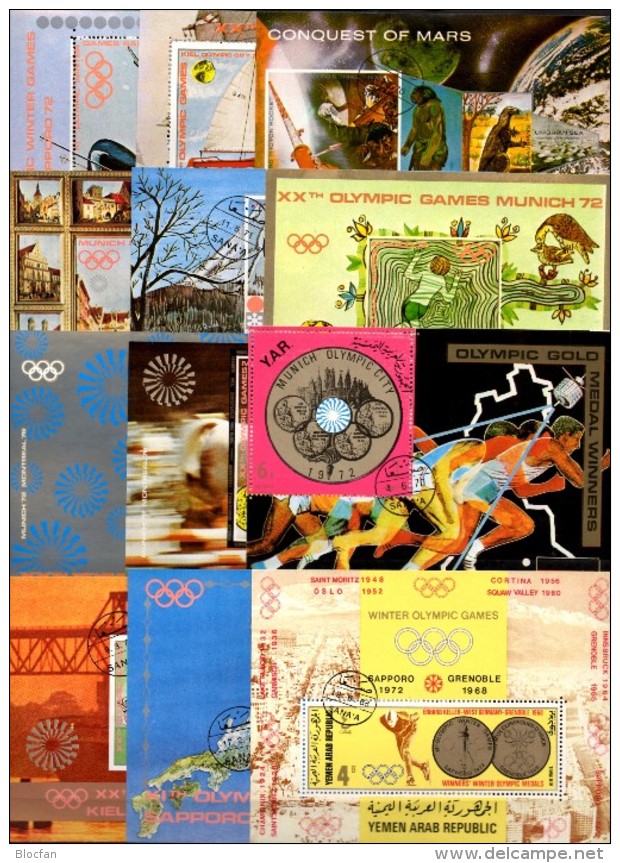 Sport-Block Yemen 12 Blocks O 76€ Olympiade Muinch Kunst Oper Museum Music Hb Blocs Painting Olympic M/s Sheet Bf Jemen - Winter 1968: Grenoble