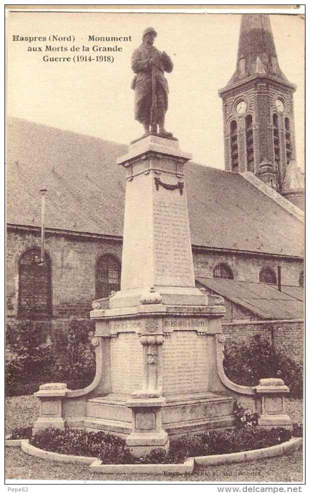 Haspres- Monument Aux Morts  1914-1918 -cpa - Haubourdin