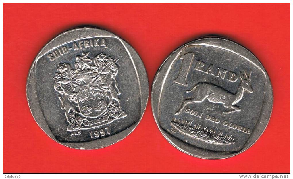 SUD AFRICA -  1 Rand 1997  KM164  - Gacela /  Springbok  - Animal Coin - Sudáfrica