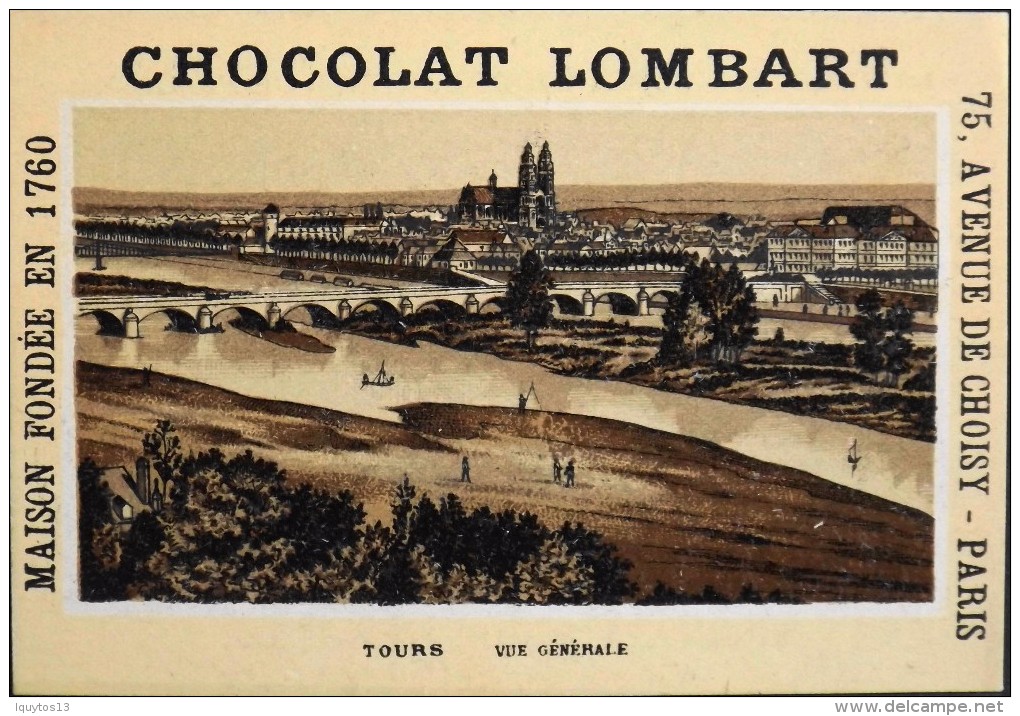 TRES BELLE CHROMO. CHOCOLAT LOMBART - TOURS - Vue Générale - En Parfait Etat - Lombart