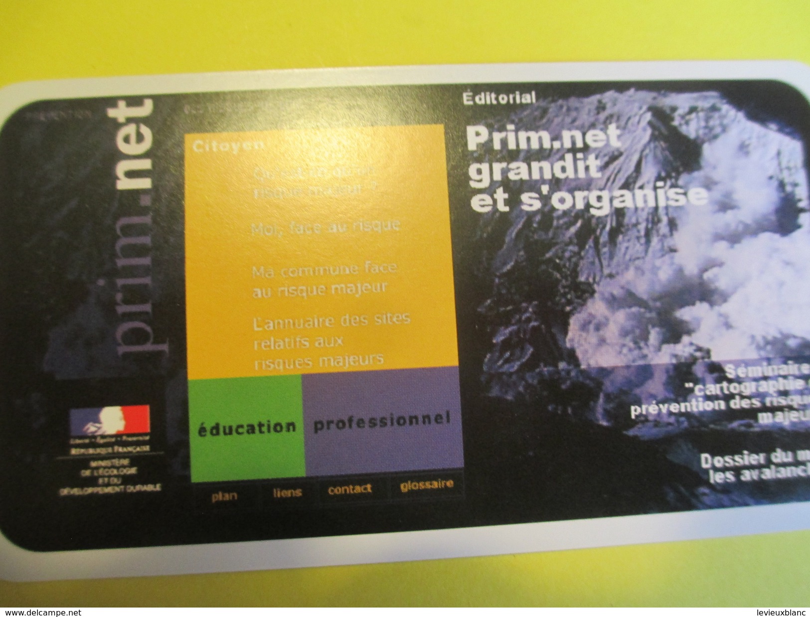 Jeux des risques naturels/"Cata.Stop"/Volcan-Foudre-Séisme-etc/Ministére de l'Ecologie et Dévelopt durable/2003     AJ13