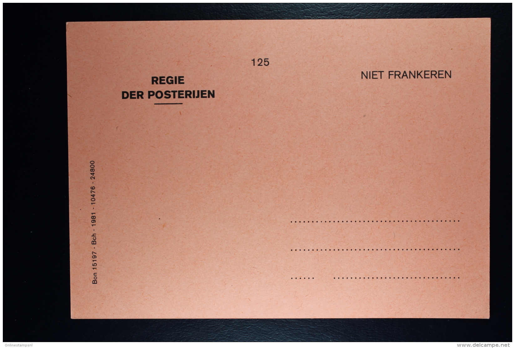 Belgium: Postcard  Regie Der Posterijen  Ingevolge Adm. Beslissing Verhuiskaart - Cartoline 1909-1934