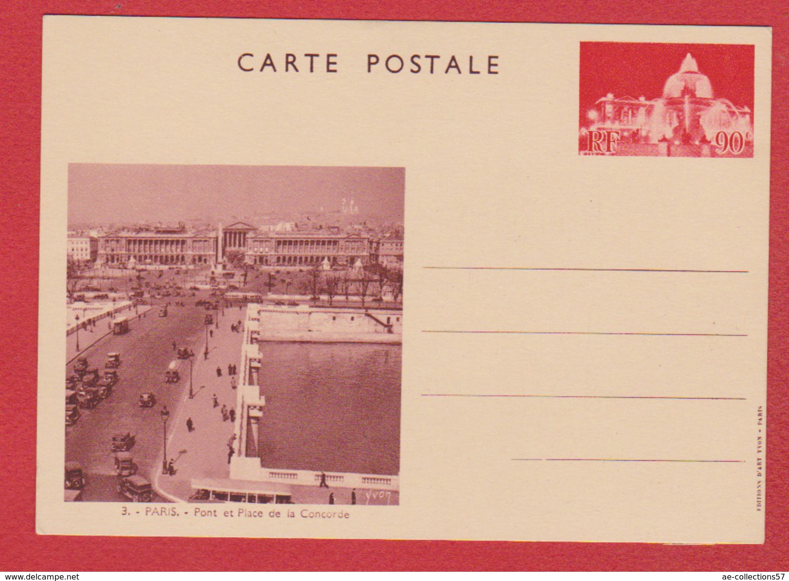 Entier Postal Spécial / CP 1 / Vues De Paris  / La Concorde / NEUF - Standard- Und TSC-AK (vor 1995)