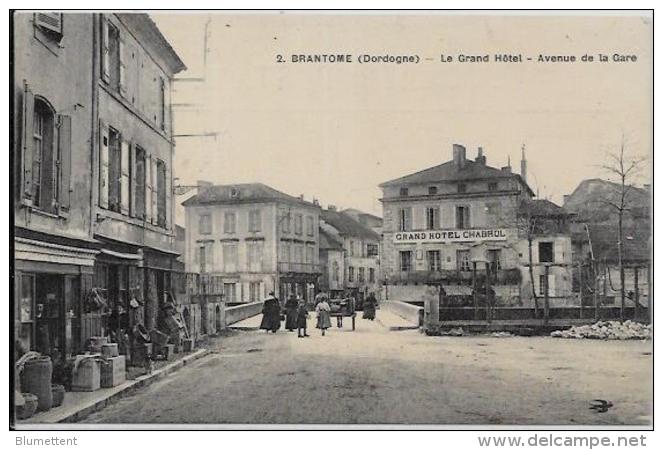 CPA Dordogne écrite Brantome Commerces - Brantome