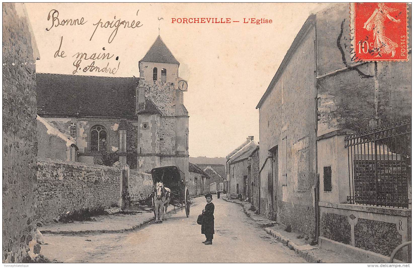 78 - LES YVELINES - Porcheville - L'église - Animée - Porcheville