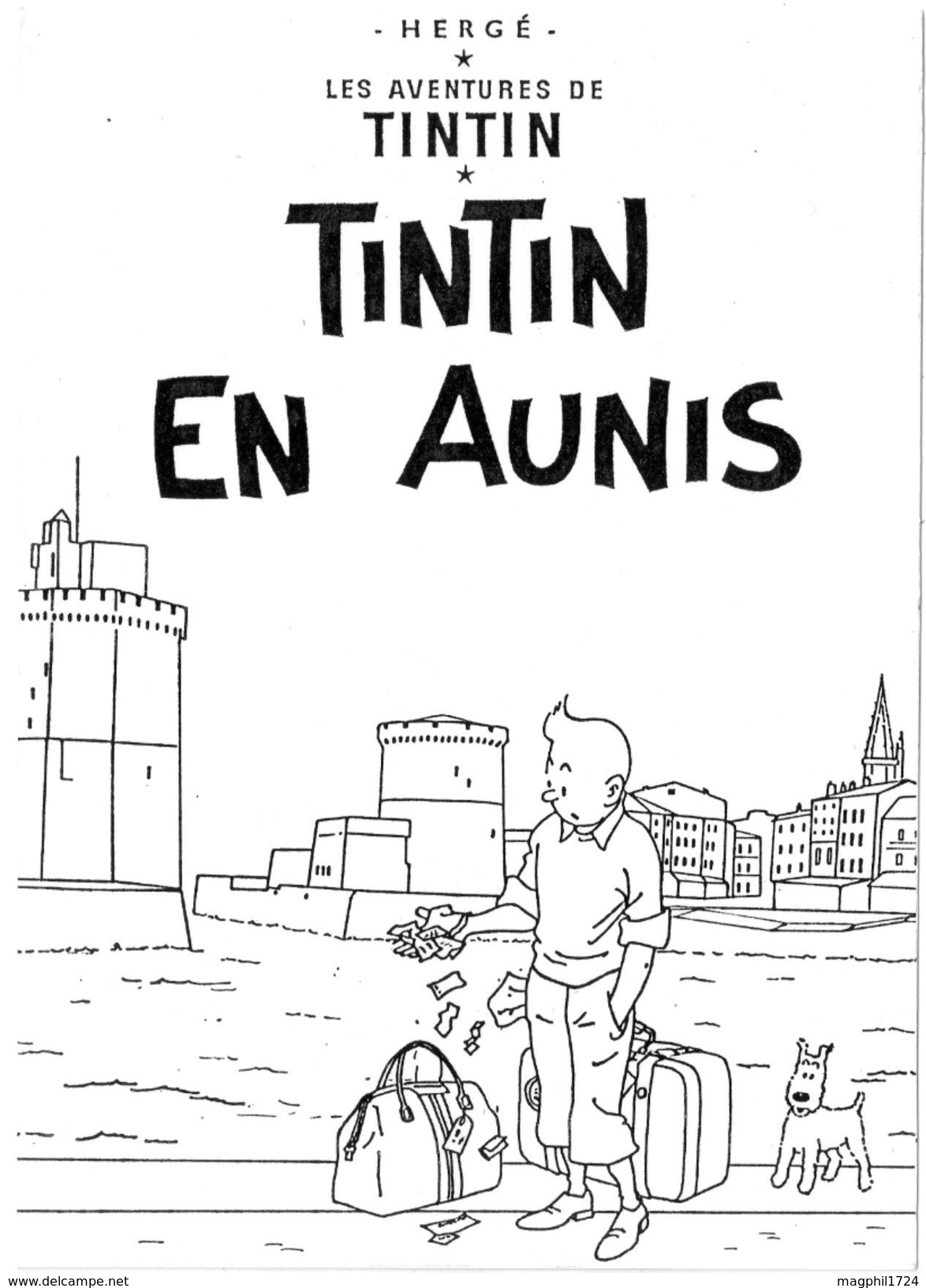 Carte Postale Tintin  En Aunis - Comicfiguren