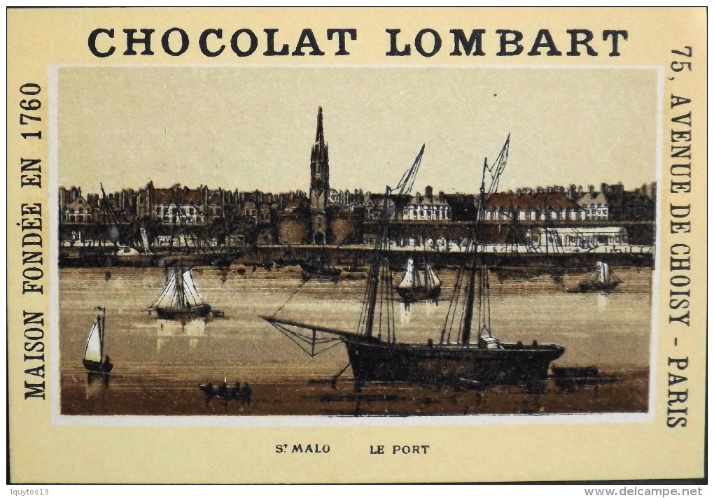 TRES BELLE CHROMO. CHOCOLAT LOMBART - St-MALO - Le Port - En Parfait Etat - Lombart