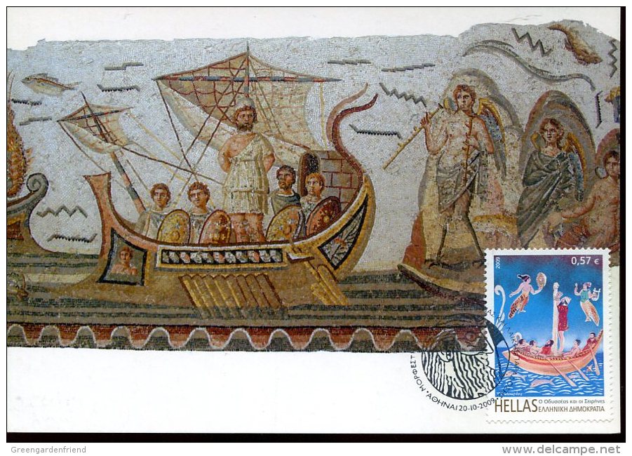 15641 Greece, Maximum 2009, Mythology, Ulysses And Sirens, Mosaic  Photocard, - Maximumkarten (MC)